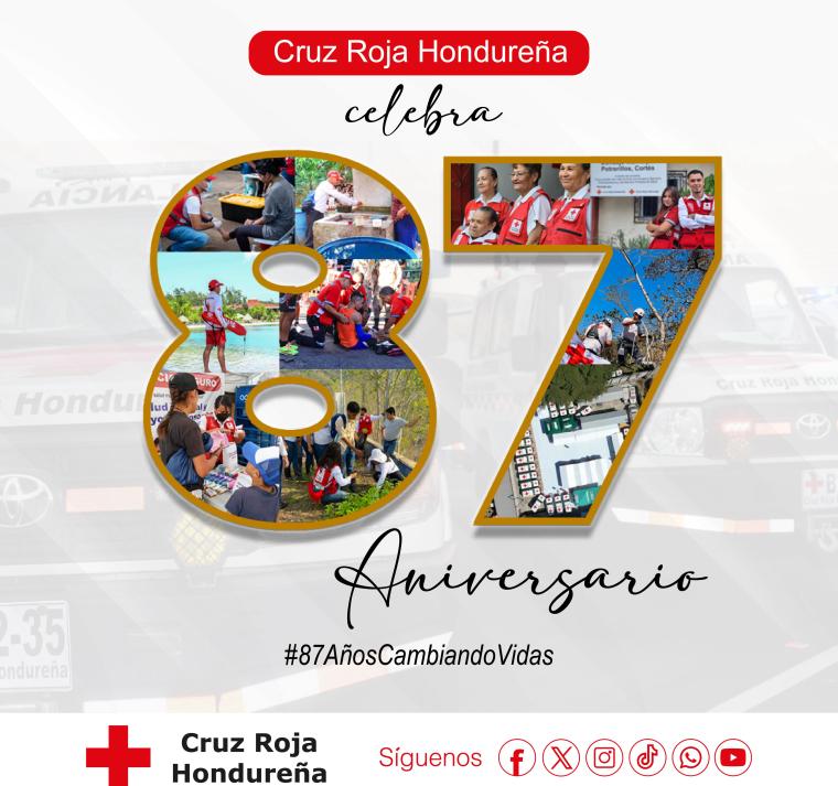 Cruz Roja Hondureña celebra 87 años de compromiso humanitario