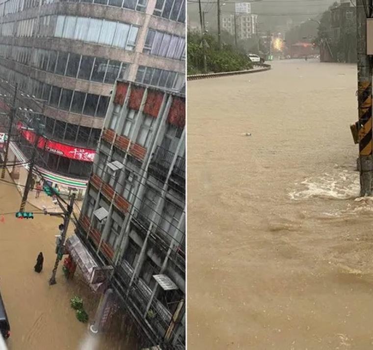 Tifón Krathon toca tierra en Taiwán con fuertes vientos y lluvias torrenciales 