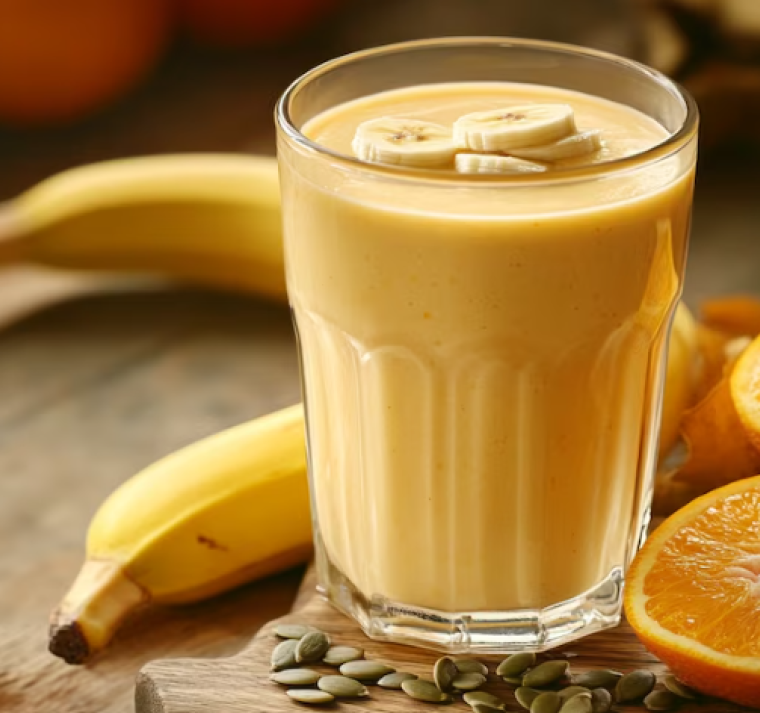 Licuado de banana y naranja: energía natural, defensas fuertes y bienestar en cada sorbo 