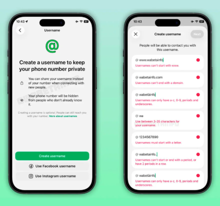 WhatsApp activa los nombres de usuario para evitar compartir el número personal 