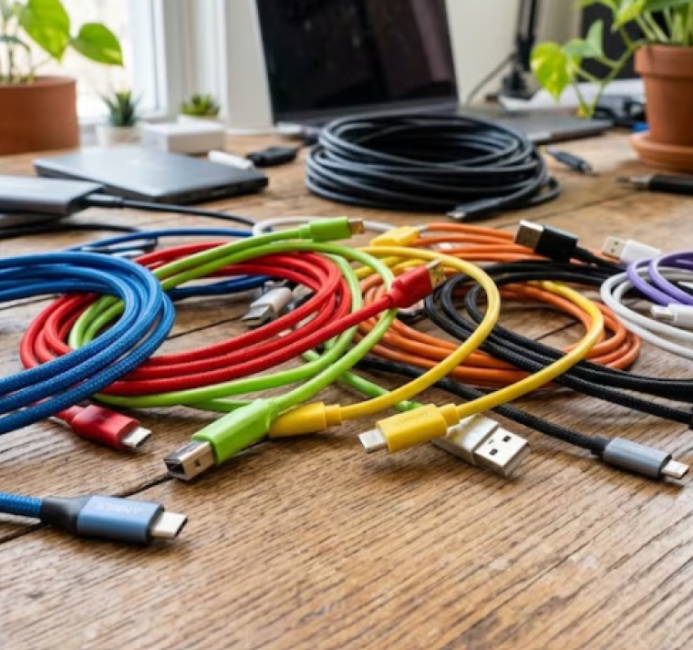 Qué significan los colores de los cables USB 